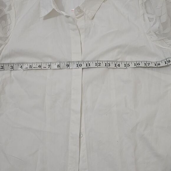 NWOT Boston Proper Illusion Embroidered Sleeve Shirt  S - Picture 5 of 8